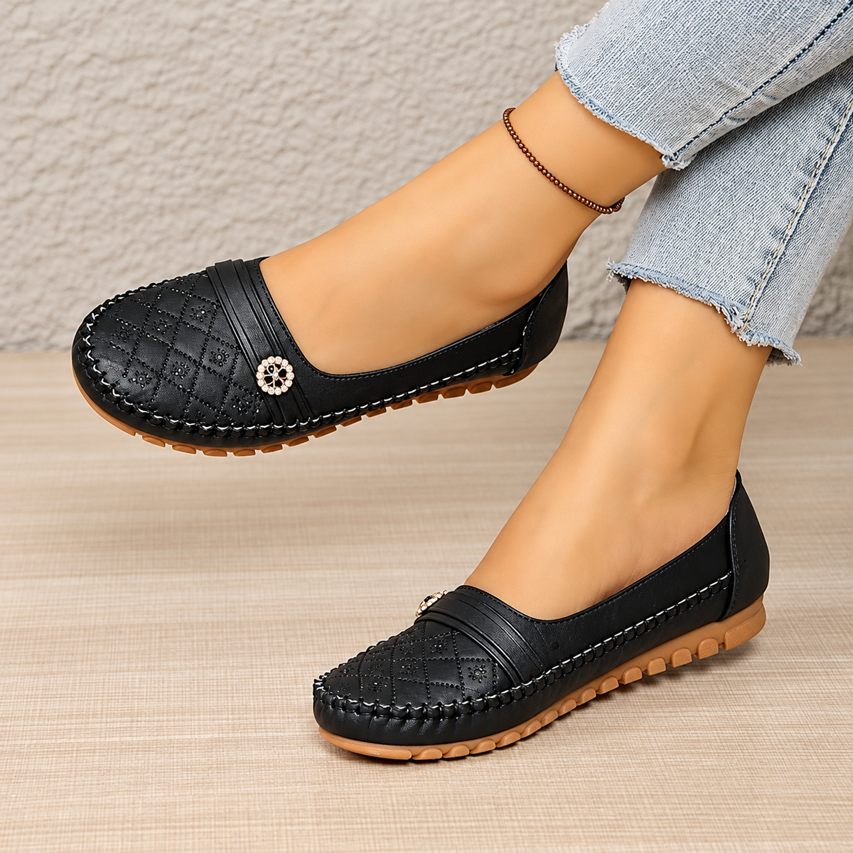 Women’s Quilted Slip-On Loafers | Lightweight Comfort Flats