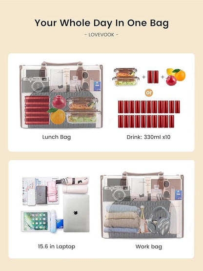 Lunch Compartment Laptop Tote Bag 15.6" 17.3"