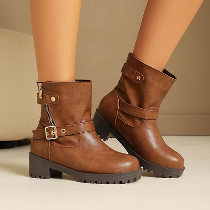 Women’s Everyday Side-Zip Buckle Boots
