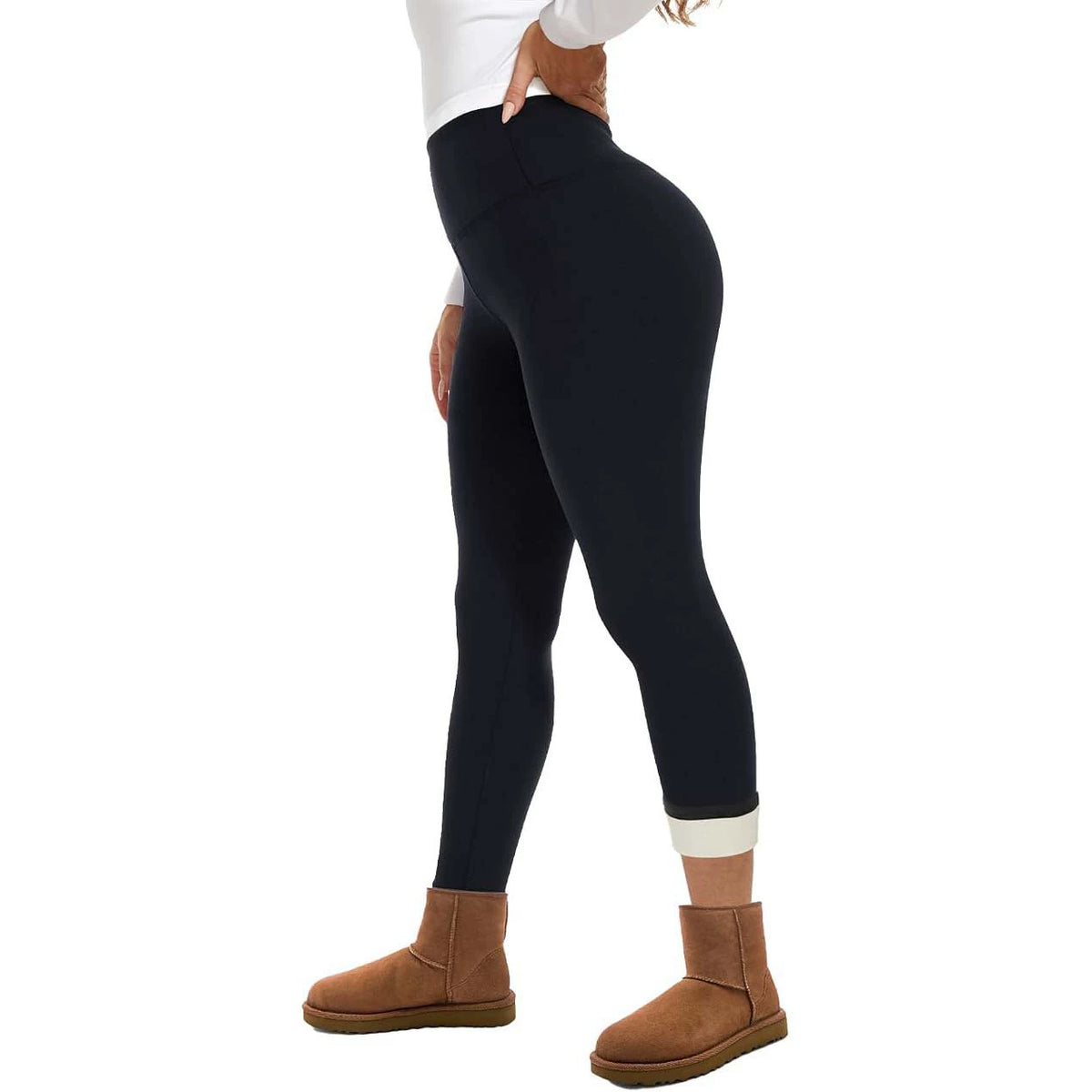 Fleece Lined Leggings Women - Thermal Winter Warm Thick Pants
