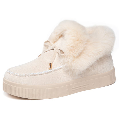 2026 Women's Cozy Winter Ankle Boots – Warm Furry Bow Style