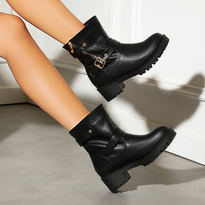 Women’s Everyday Side-Zip Buckle Boots