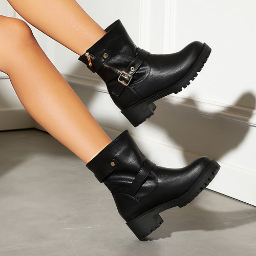 Women’s Everyday Side-Zip Buckle Boots