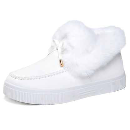 2026 Women's Cozy Winter Ankle Boots – Warm Furry Bow Style