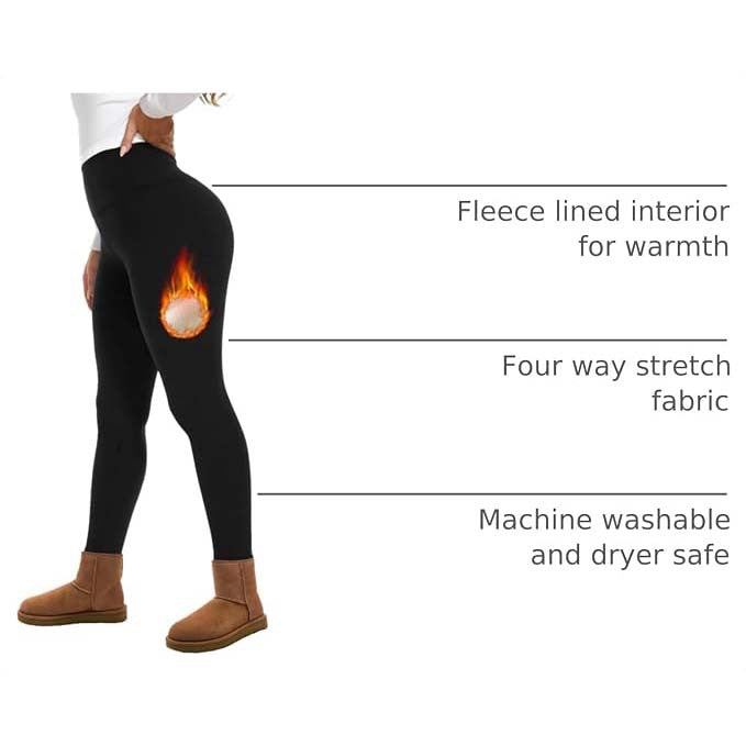 Fleece Lined Leggings Women - Thermal Winter Warm Thick Pants