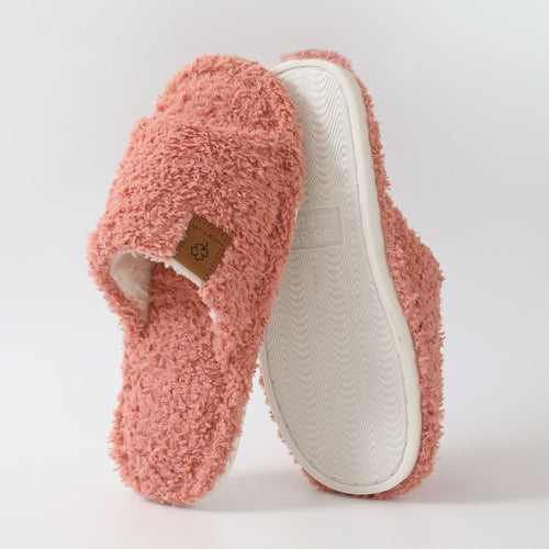 Unisex Teddy Fleece Open-Toe House Slides