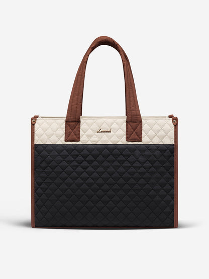 2Pcs Quilted Work Tote Bag, 15.6" 17.3"