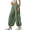 Yeokou Women Pants Elastic High Waist Full Twist Hiking Cargo Pants Basic Trousers Bottom  Womenswear Chic Summer