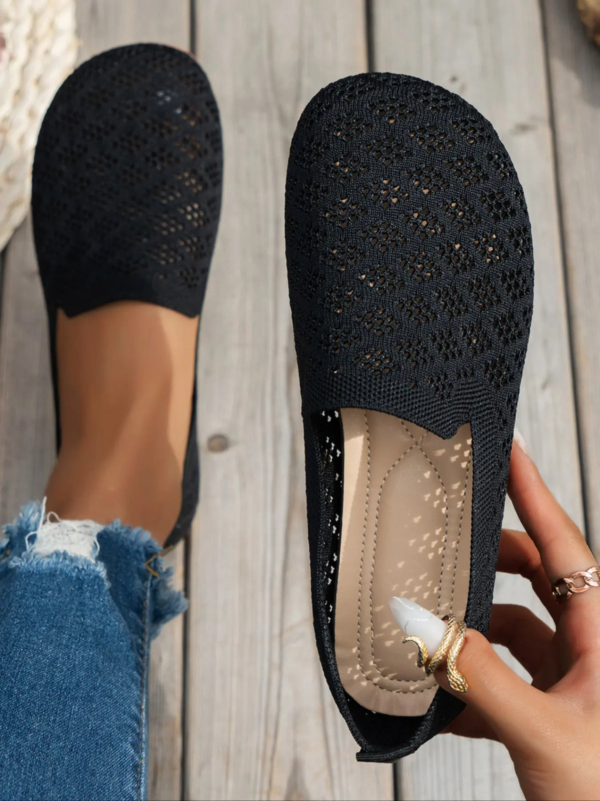 Women's Hollow Out Knit Shoes