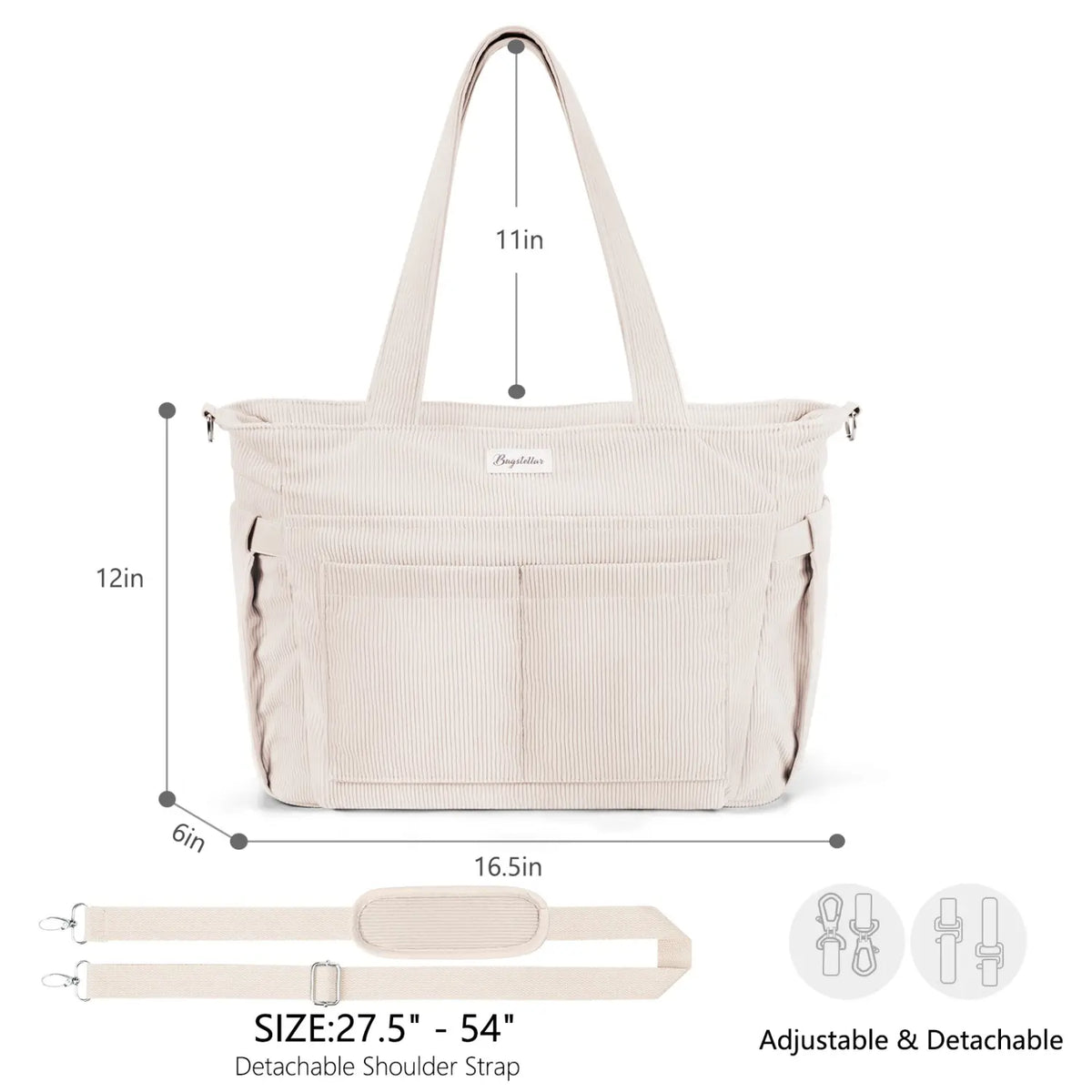 LeodoBag Women's Corduroy Laptop Work Tote