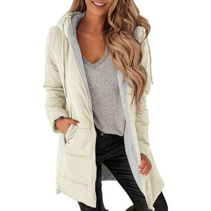 Imily Bela Womens Warm Puffer Down Jacket Hooded Winter Casual Lightweight Mid Quilted Coat with Pockets