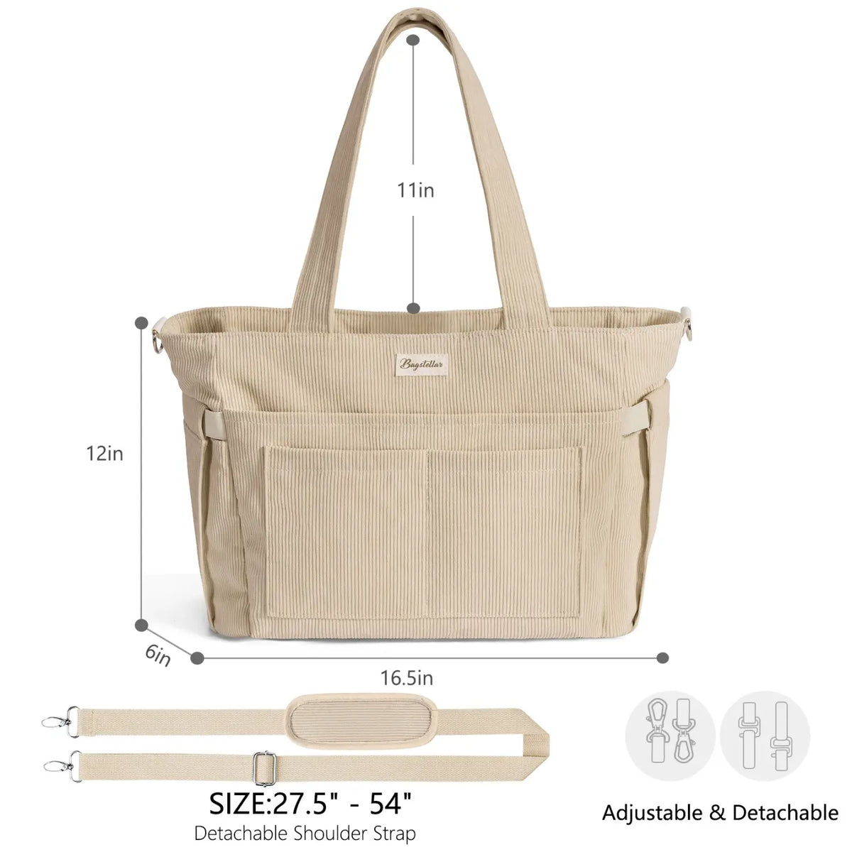 LeodoBag Women's Corduroy Laptop Work Tote