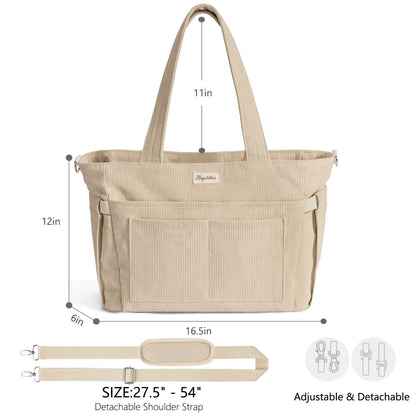 LeodoBag Women's Corduroy Laptop Work Tote