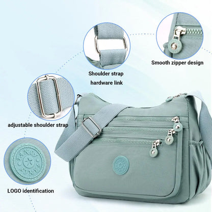 Women's Nylon Anti-Theft Crossbody & Shoulder Bag - Casual Messenger, Multi-Pocket Hands-Free Everyday Wallet, Ideal Gifts for Women (Mother's Day, Valentine's Day), Casual Messenger Bags