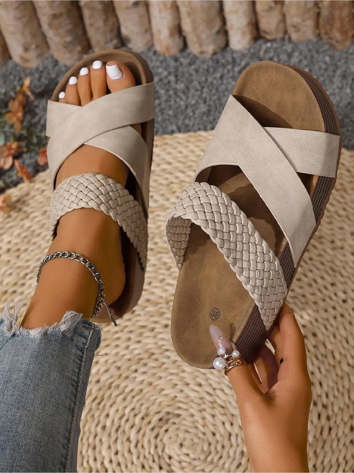Damen Sommer Keilabsatz Plateau Sandalen, böhmische Trend Sandalen, weiche bequeme leichte Strandsandalen, atmungsaktive Outdoor Casual Sandalen