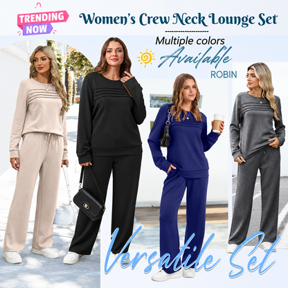 🔥LAST DAY SALE 60% OFF👍✨Women's Crew Neck Top & Drawstring Pants Set