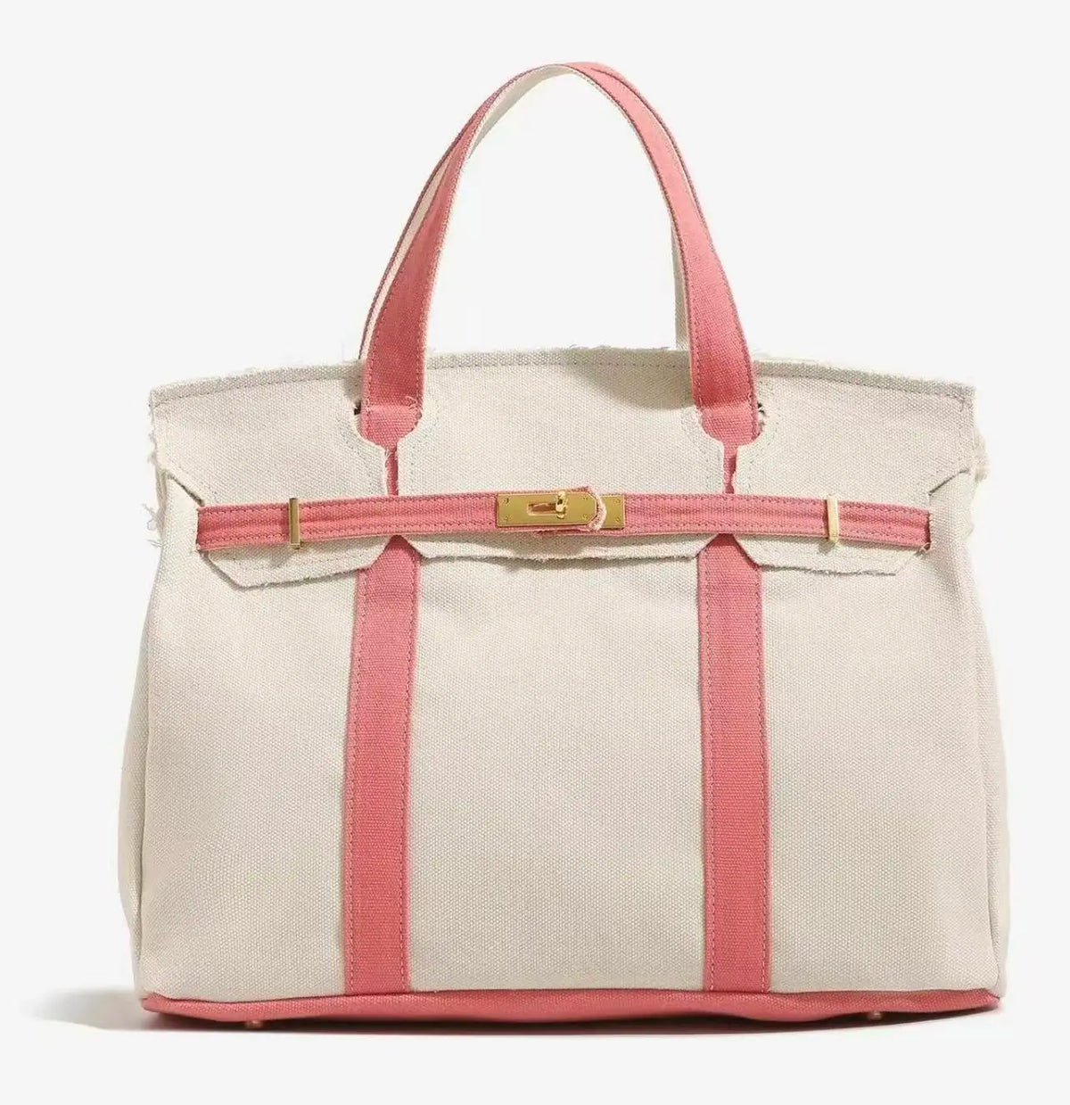 Women's 2026 New Chic Canvas Tote - Colorblock Bag, Elegant Commuter Work Bag for Women, Distressed Lightweight Roomy Everyday Purse Handbag