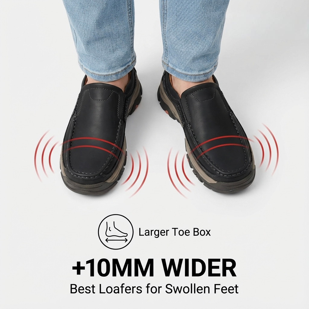 ⏰Promotion 50% OFF - Men's Comfort Orthopedic Leather Slip-On Loafers — Easy On & Arch Support