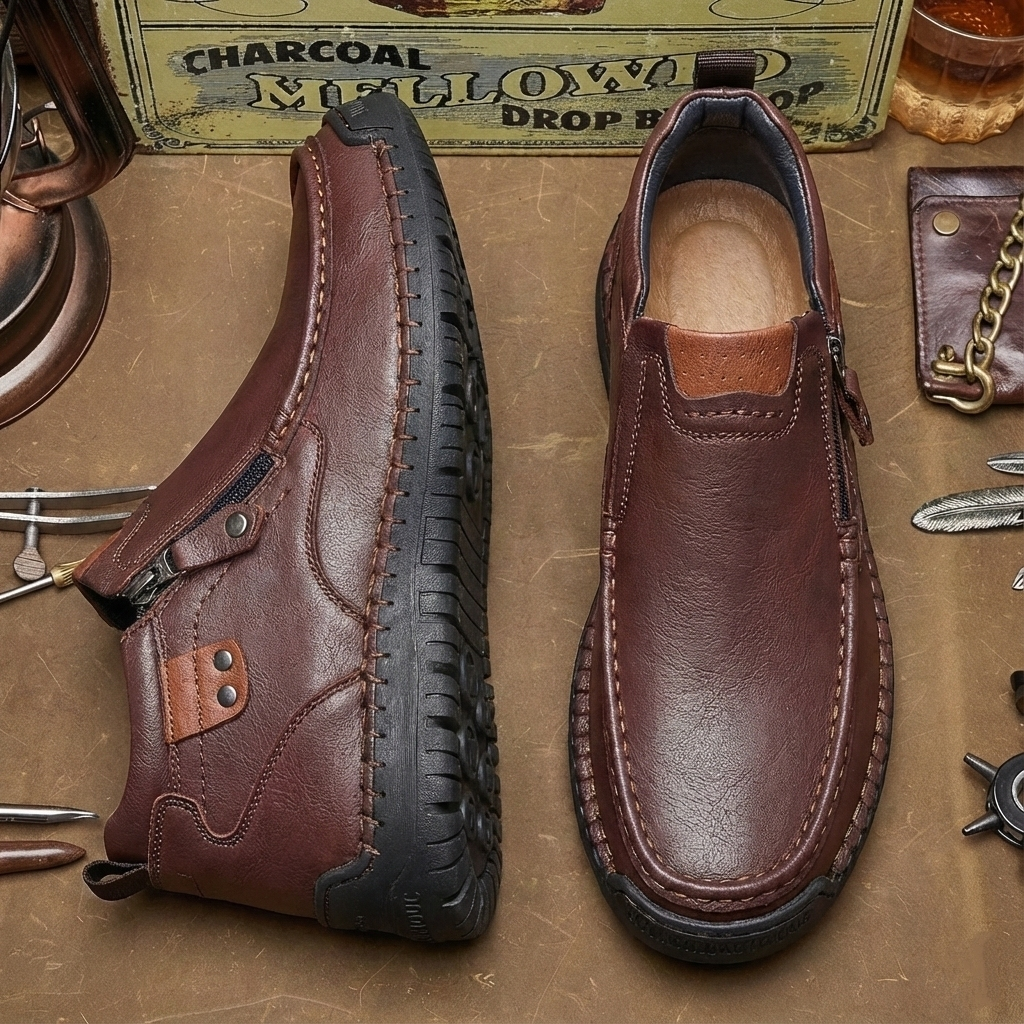 Last Day 55% OFF🔥Men's Handcrafted Vintage Genuine Leather Lightweight Ankle Chukka Boots