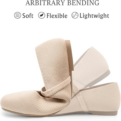 Knit Mary Jane Flats – Square Toe Comfort Shoes for Women