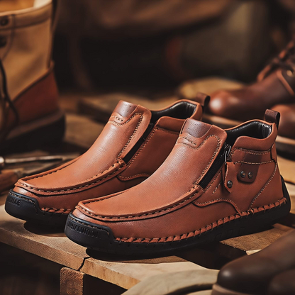 Last Day 55% OFF🔥Men's Handcrafted Vintage Genuine Leather Lightweight Ankle Chukka Boots