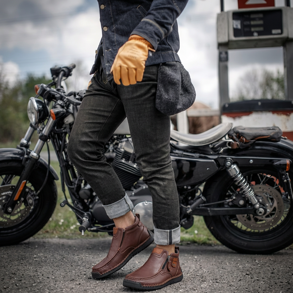 Last Day 55% OFF🔥Men's Handcrafted Vintage Genuine Leather Lightweight Ankle Chukka Boots