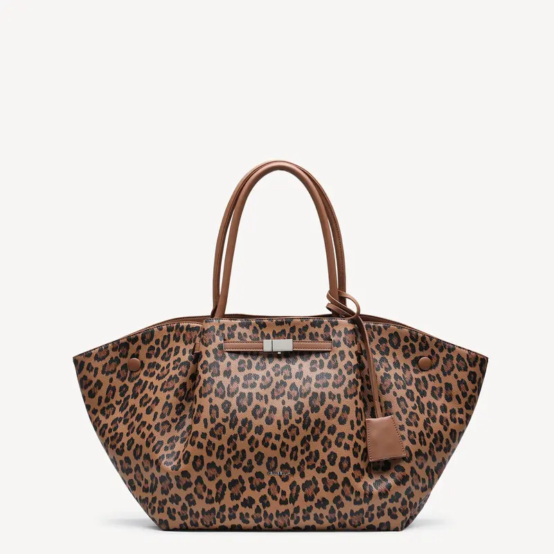 NEWBELLA Marella M Collapsible PU Leather Tote Bag with Magnetic Closure and Luggage Sleeve for Work and Travel #sohoch