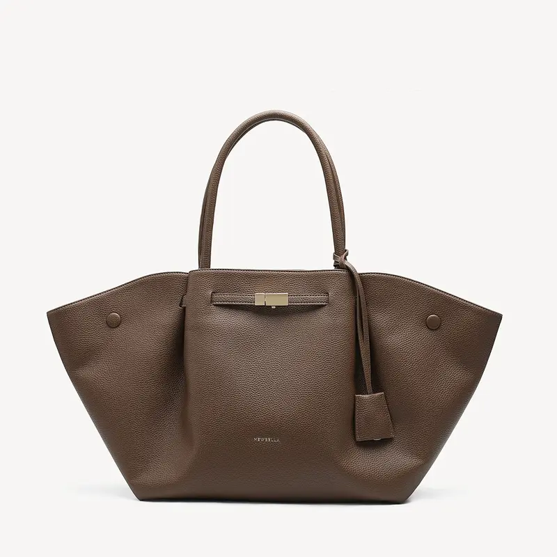 NEWBELLA Marella M Collapsible PU Leather Tote Bag with Magnetic Closure and Luggage Sleeve for Work and Travel #sohoch