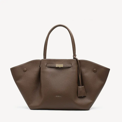 NEWBELLA Marella M Collapsible PU Leather Tote Bag with Magnetic Closure and Luggage Sleeve for Work and Travel #sohoch