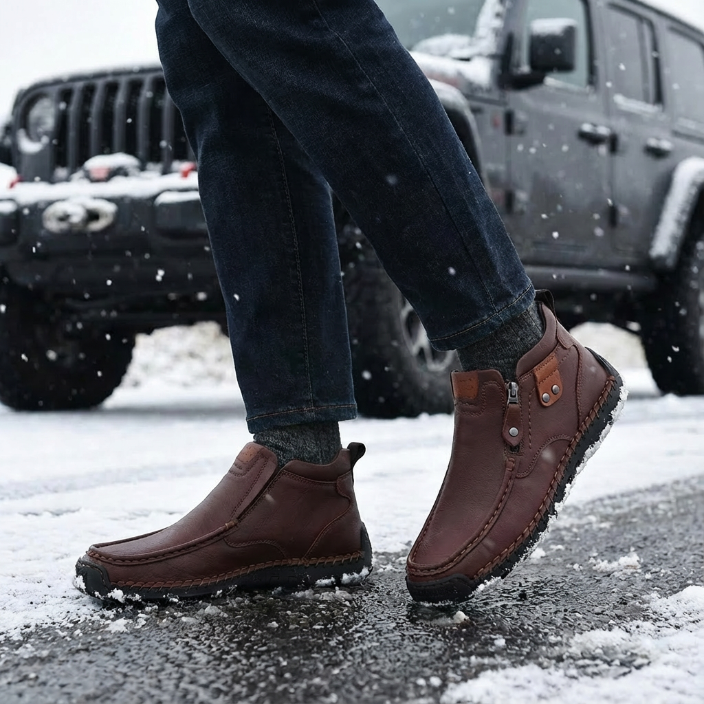 Last Day 55% OFF🔥Men's Handcrafted Vintage Genuine Leather Lightweight Ankle Chukka Boots
