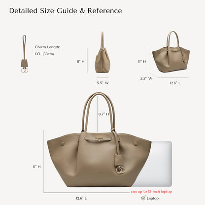 NEWBELLA Marella M Collapsible PU Leather Tote Bag with Magnetic Closure and Luggage Sleeve for Work and Travel #sohoch