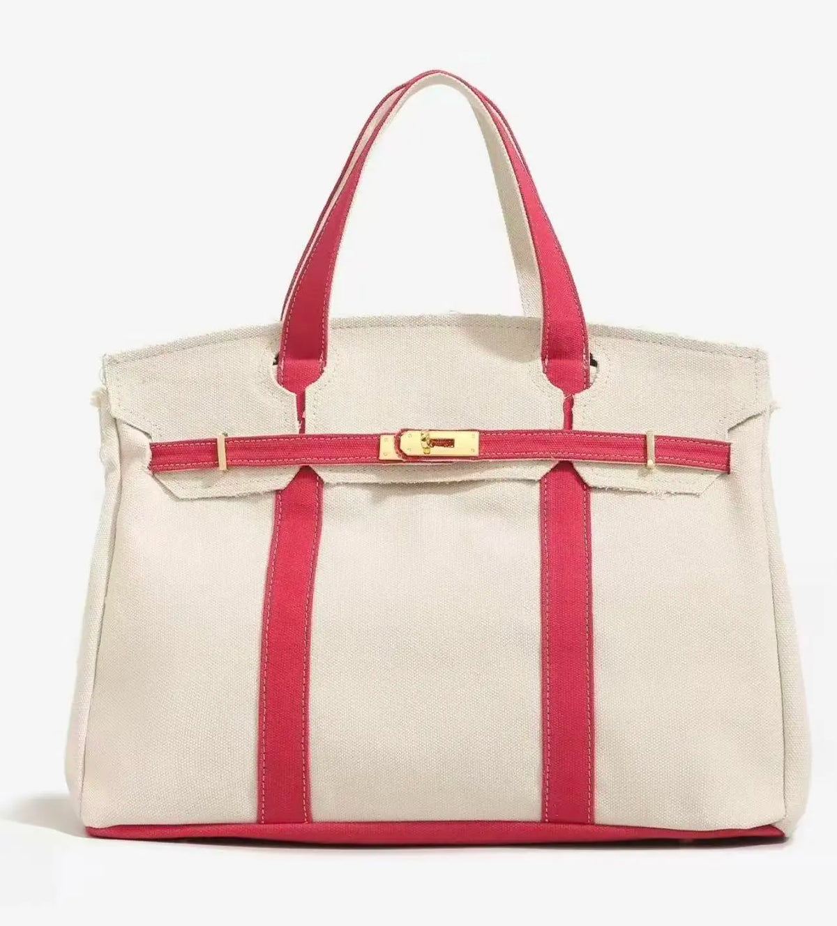 Women's 2026 New Chic Canvas Tote - Colorblock Bag, Elegant Commuter Work Bag for Women, Distressed Lightweight Roomy Everyday Purse Handbag