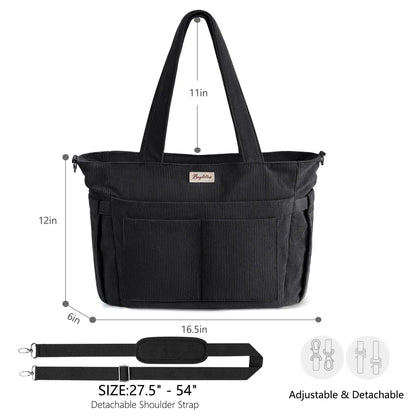 LeodoBag Women's Corduroy Laptop Work Tote