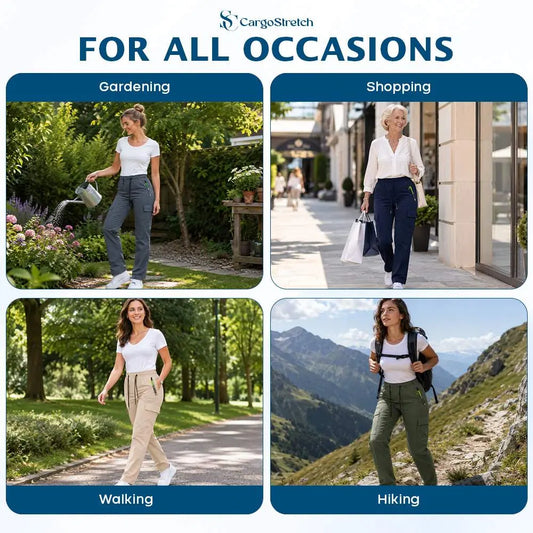 CargoStretch - Damen Stretch Cargo-Hose mit mehreren Taschen