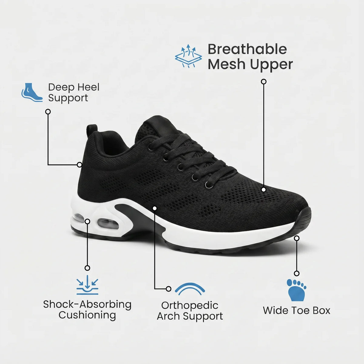 Homeveloa™ Pro — 12-Hour Shift Shoes for All-Day Foot, Knee & Back Pain Relief