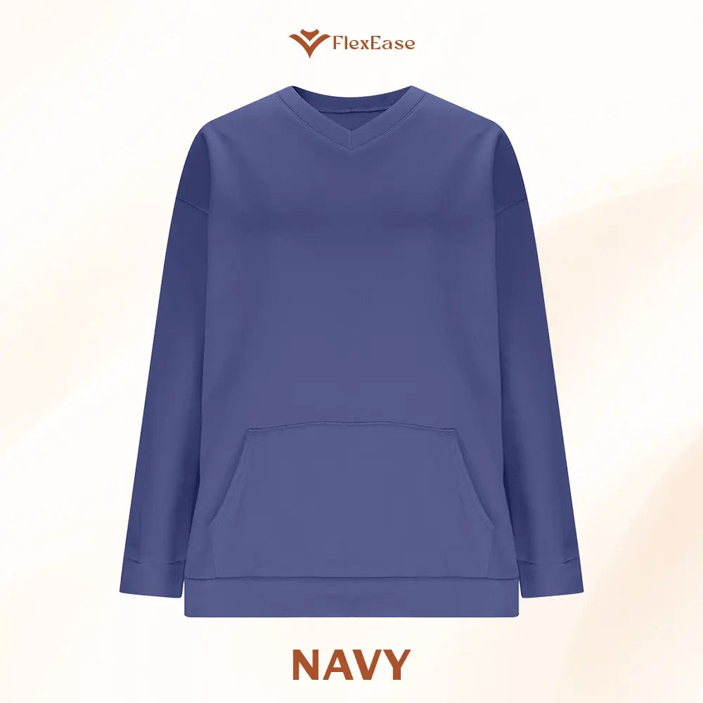 FlexEase - Women’s Stretch Microfleece V-Neck Sweatshirt with Pocket