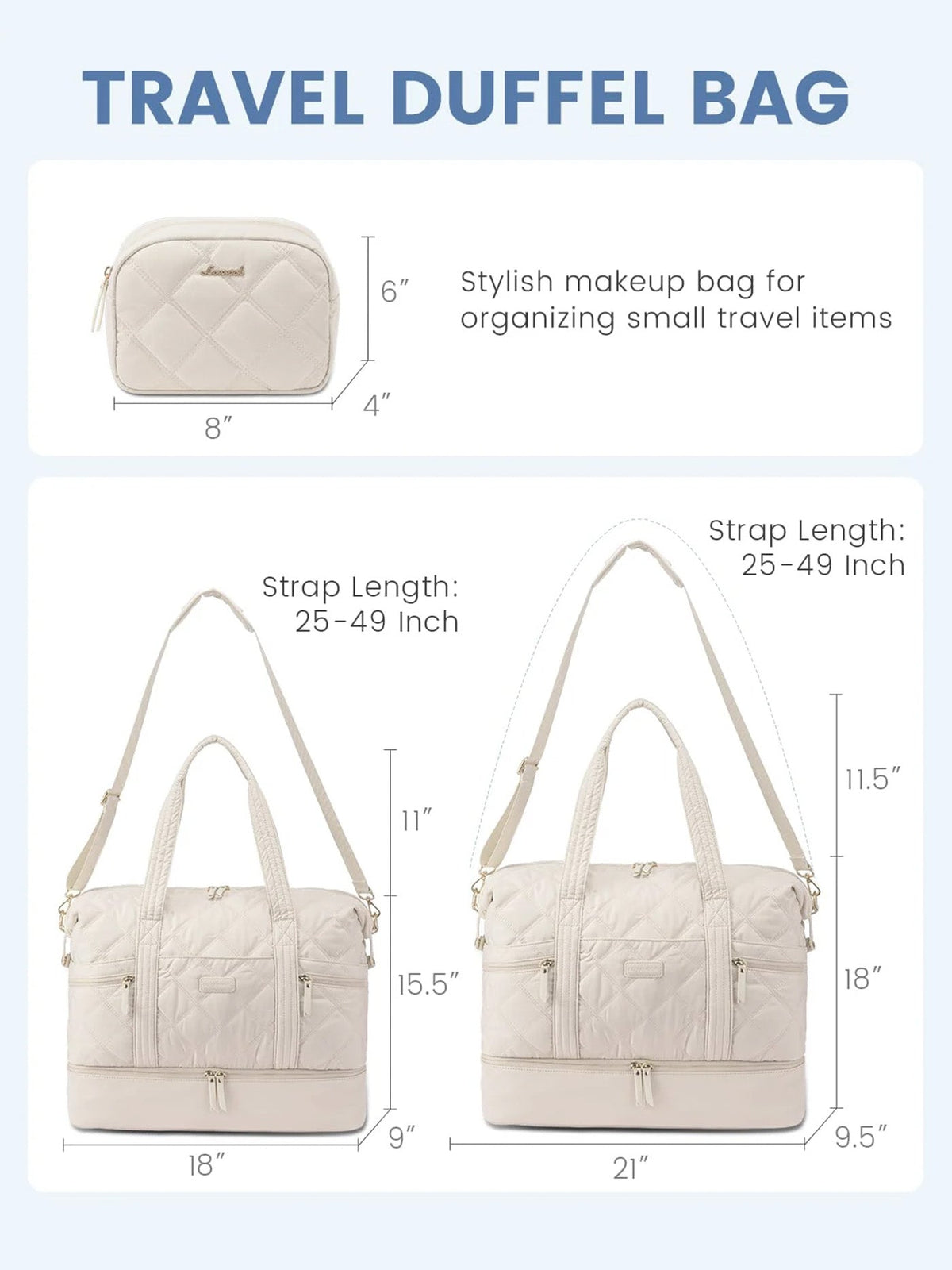 Lightweight Weekender Bag, 40L 56L