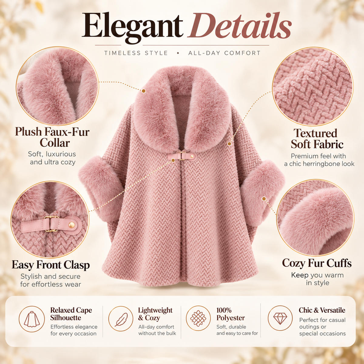 🔥Last Day Sale 55%🔥 2026 Winter Fur Collar Warm Cardigan Coat – Plus Size