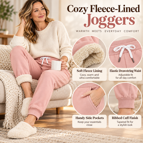 Women's Warm Sherpa Lined Athletic Sweatpants Jogger Fleece Pants