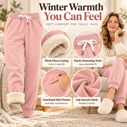 Women's Warm Sherpa Lined Athletic Sweatpants Jogger Fleece Pants