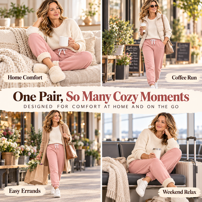 Women's Warm Sherpa Lined Athletic Sweatpants Jogger Fleece Pants