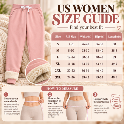 Women's Warm Sherpa Lined Athletic Sweatpants Jogger Fleece Pants