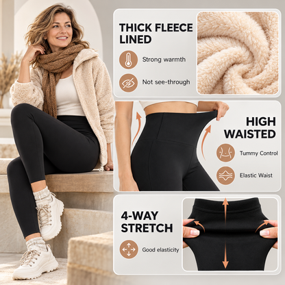 Fleece Lined Leggings Women - Thermal Winter Warm Thick Pants