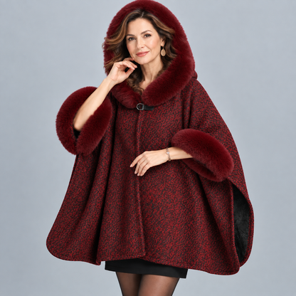 2026 New Arrival – Women’s Elegant Faux-Fur Winter Cape Coat | British-Inspired Luxury Outerwear