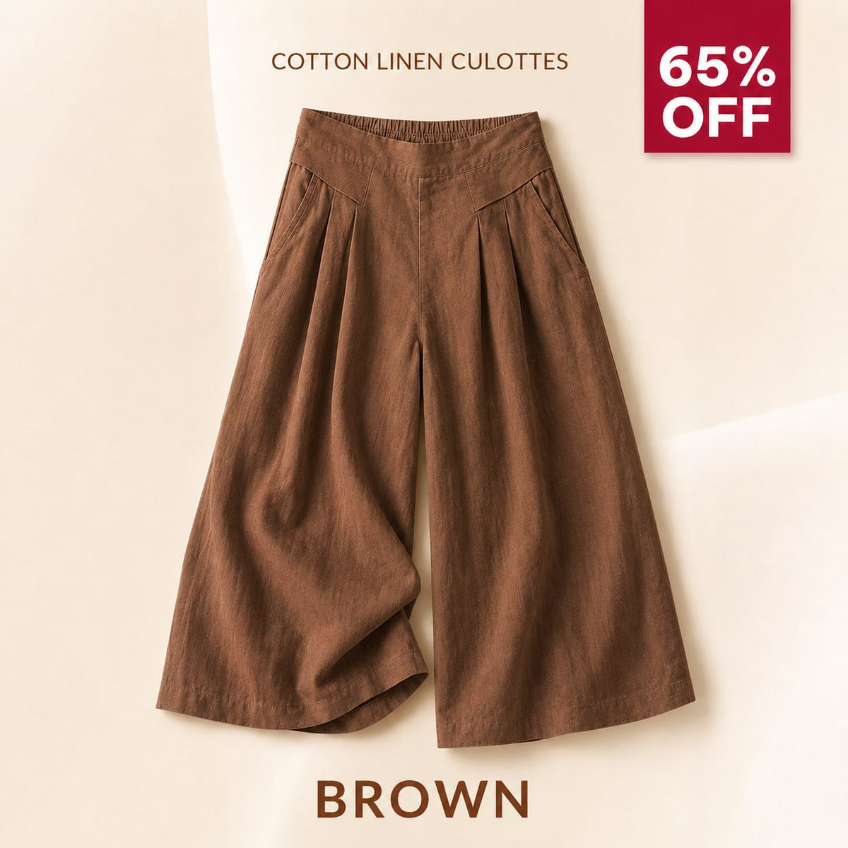 BloomEase - AirDrape Baumwoll-Leinen Weite Culottes