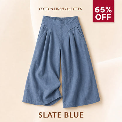 BloomEase - AirDrape Baumwoll-Leinen Weite Culottes