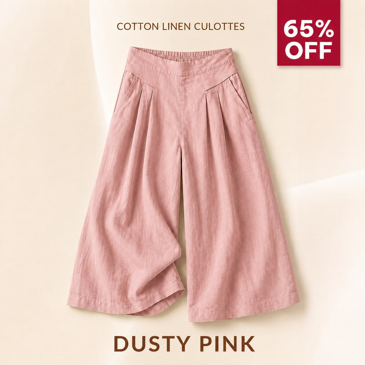 BloomEase - AirDrape Baumwoll-Leinen Weite Culottes
