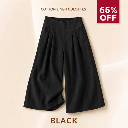 BloomEase - AirDrape Baumwoll-Leinen Weite Culottes
