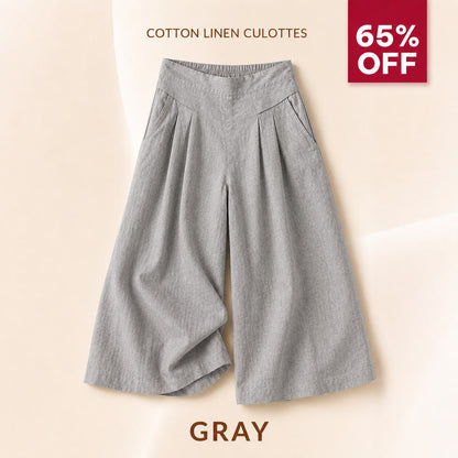 BloomEase - AirDrape Baumwoll-Leinen Weite Culottes