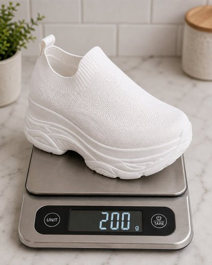 Damen-Strick-Plateau-Slipper